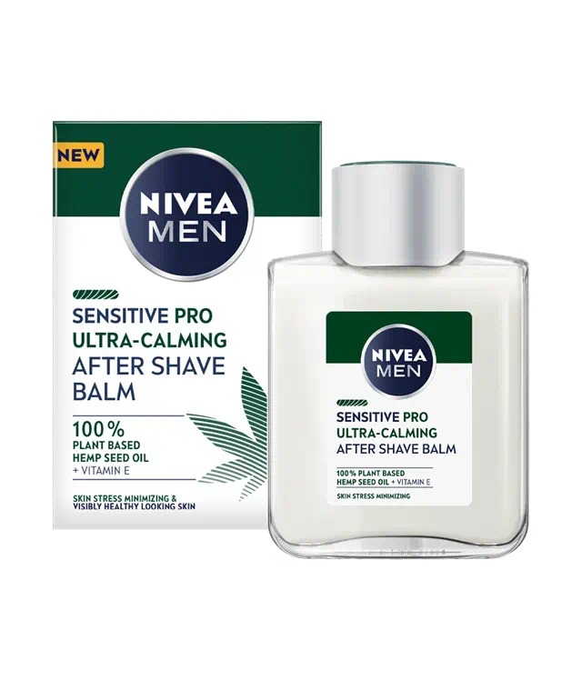 Nivea Men Sensitive Pro Ultra Calming Balsamo Dopobarba 100ml – Olio di Semi di Canapa 100% Vegetale – Soluzione Anti-Stress Cutaneo