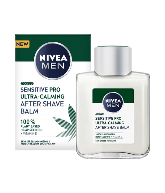 Nivea Men Sensitive Pro Ultra Calming Balsamo Dopobarba 100ml – Olio di Semi di Canapa 100% Vegetale – Soluzione Anti-Stress Cutaneo