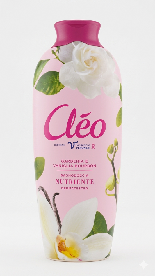 Clèo Gardenia e Vaniglia Bourbon Bagnodoccia Nutriente 750ml – Crema Doccia Rigenerante Profonda
