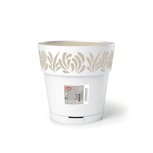Stefanplast Vaso Gaia Ø 25 cm | Sistema Riserva d'Acqua Integrato | Design Tecnico Made in Italy | Resistente UV e Intemperie | Ideale per Outdoor e Indoor