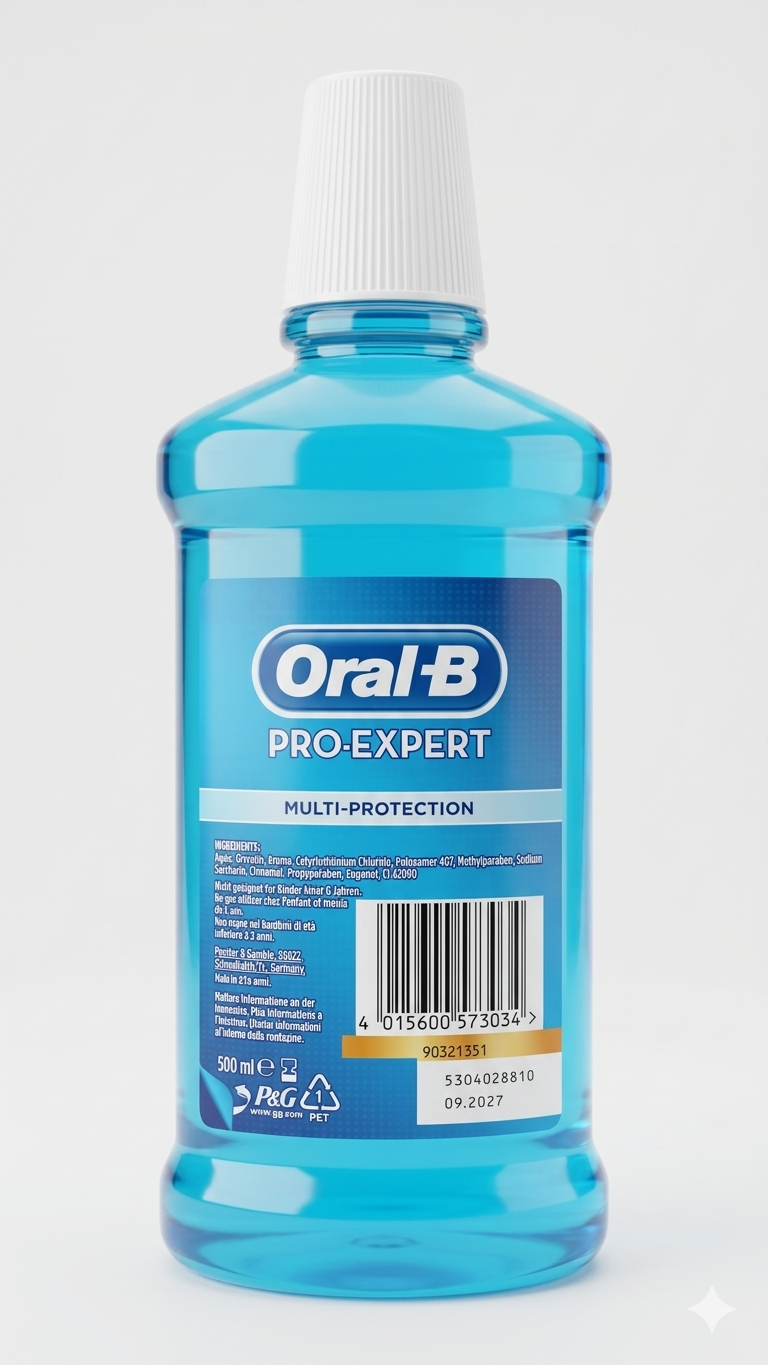 Oral-B Pro-Expert Collutorio Multi-Protection 500 ml | Protezione 24 Ore Senza Alcool | Azione Antibatterica Anti-Placca e Gengivite | pH Bilanciato