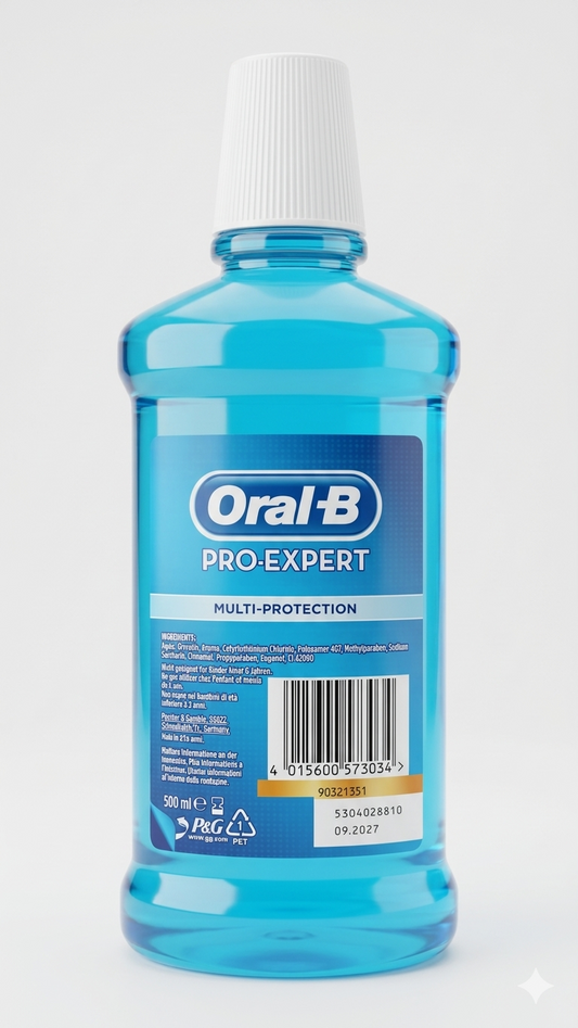 Oral-B Pro-Expert Collutorio Multi-Protection 500 ml | Protezione 24 Ore Senza Alcool | Azione Antibatterica Anti-Placca e Gengivite | pH Bilanciato
