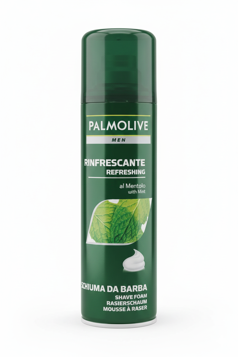 Palmolive Men Schiuma da Barba Rinfrescante 300ml, formula con mentolo attivo per una rasatura scorrevole, protezione anti-irritazioni e freschezza intensa a lunga durata