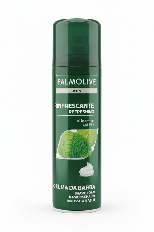 Palmolive Men Schiuma da Barba Rinfrescante 300ml, formula con mentolo attivo per una rasatura scorrevole, protezione anti-irritazioni e freschezza intensa a lunga durata