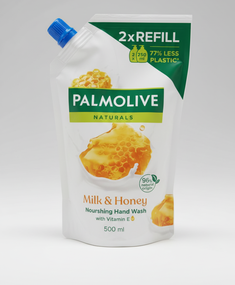 Palmolive Naturals Milk & Honey Eco Ricarica 500ml, sapone liquido nutriente con Vitamina E