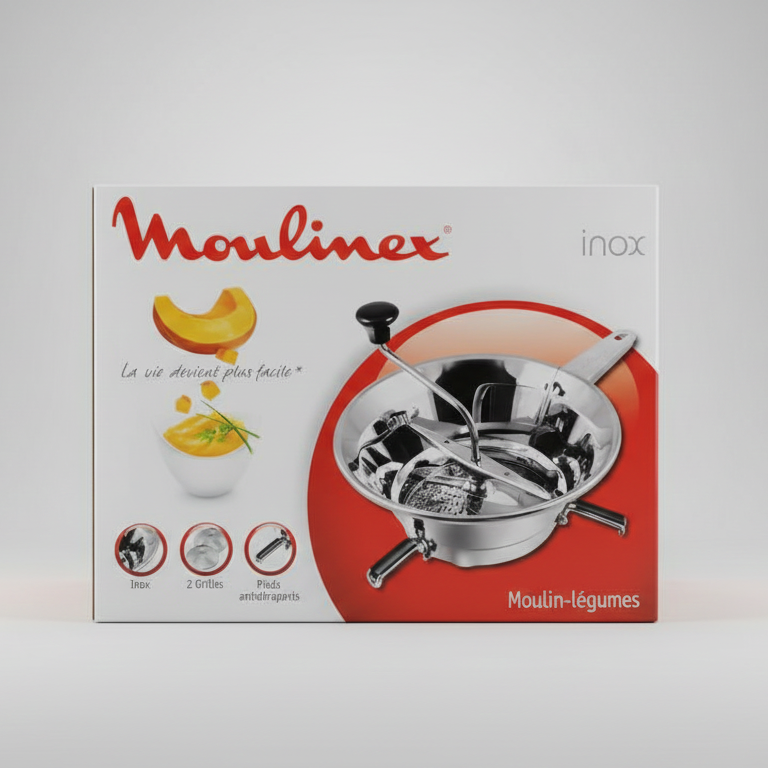 Moulinex Passaverdure Grande A45306 Acciaio Inox 24 cm – Meccanica a 2 Dischi Intercambiabili per Salse e Puree Perfette