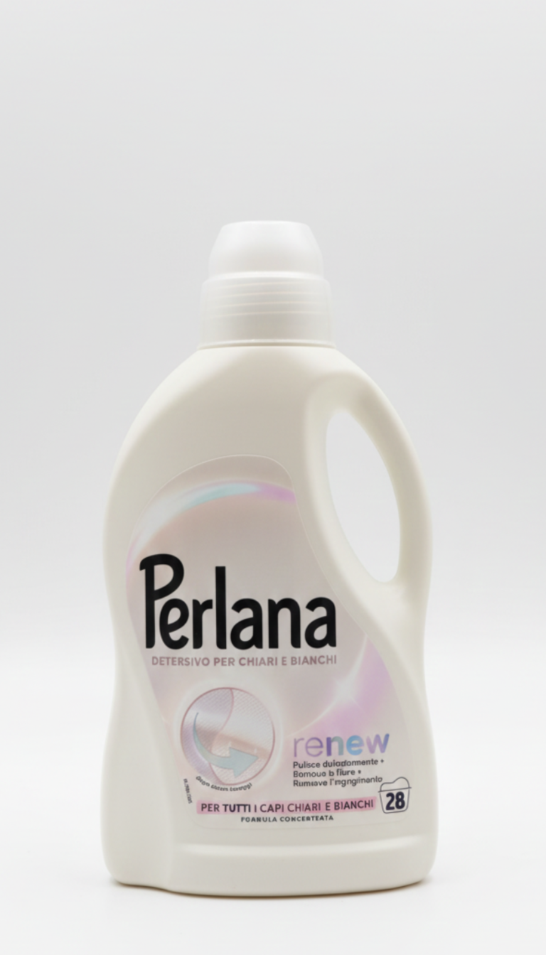 Perlana Renew Bianchi e Chiari Detersivo Liquido 1,4 Litri 28 Lavaggi | Rinnova Fibre e Bianco Brillante