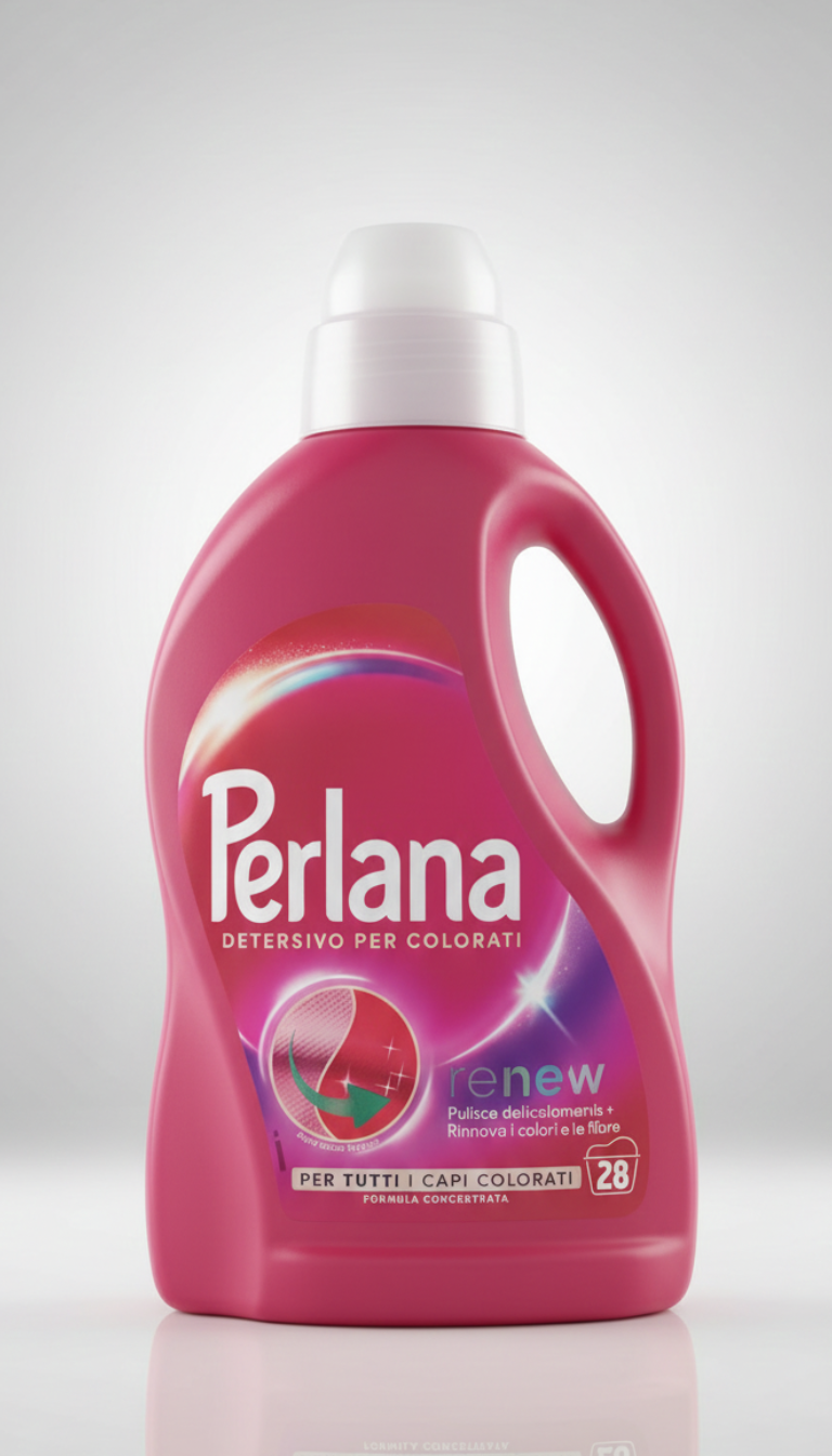 Perlana Renew Colorati | Detersivo Liquido 1.440 ml (28 Lavaggi) | Tecnologia Ravviva Colori e Rinnova Fibre | Pulizia Delicata e Protezione Tessuti