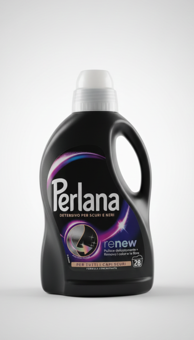 Perlana Renew Neri 1,4L | Detersivo Liquido per Capi Scuri | Formula Triple Renew | 28 Lavaggi | Ravviva Colore e Rinnova Fibre