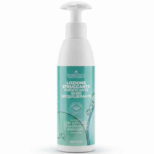PHYORALHEA Lozione Struccante 200ml – Purificante e Sebo Riequilibrante – Con Estratto di Amamelide & Aminoacidi – Prodotto Naturale Lenitivo Anti-Rossori