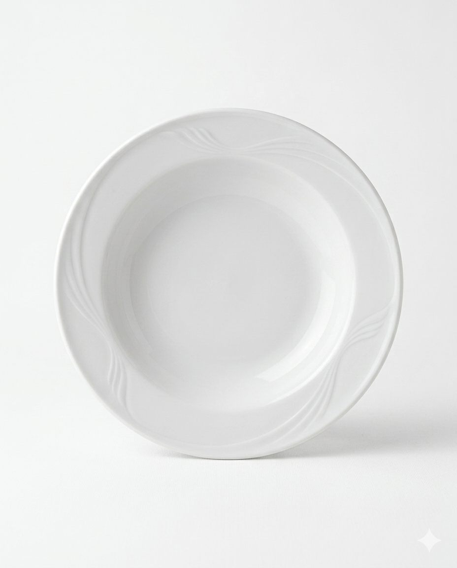 Saturnia Caprera Piatto Fondo 22,5 cm in Porcellana Dura – Stoviglie Professionali per Ristorazione e Casa – Resistente ai Tagli e Microonde
