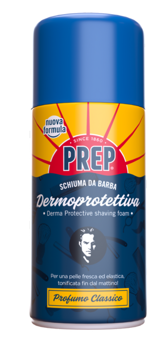 PREP Schiuma da Barba Dermoprotettiva 300ml | Formula Storica con Mentolo e Canfora | Rasatura Anti-Irritazione