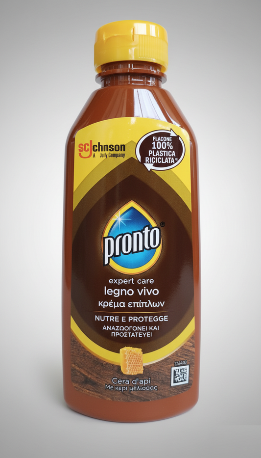 Pronto Legno Vivo Polish Cremoso con Cera d'Api – Nutre, Protegge e Rivitalizza i Mobili in Legno – 250ml