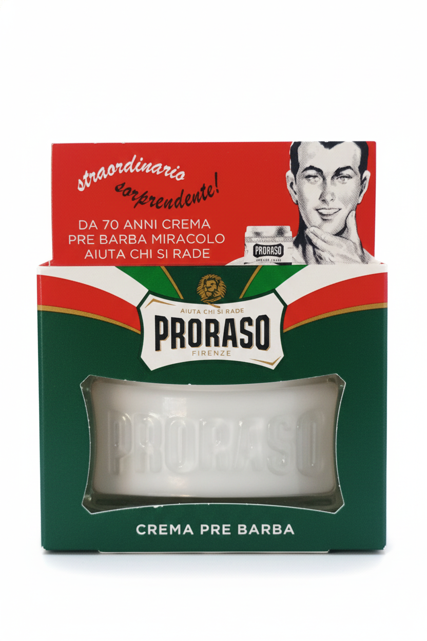 Proraso Crema Pre Barba Rinfrescante 100ml – Linea Verde con Olio di Eucalipto e Mentolo