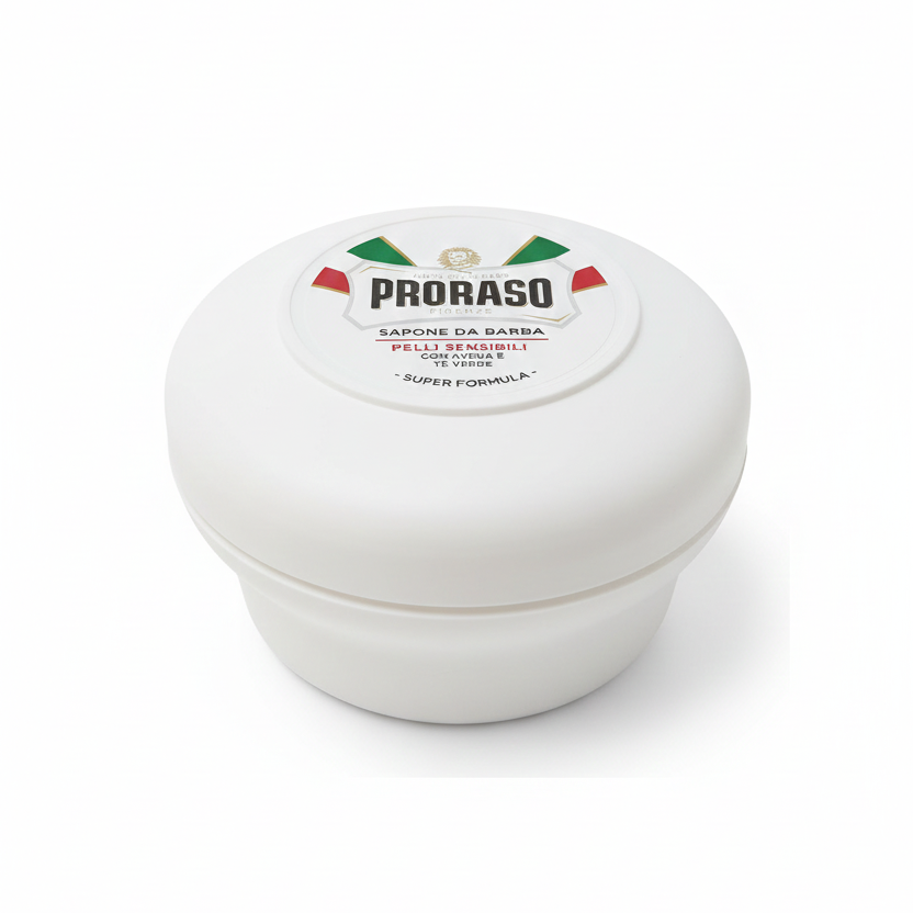 Proraso Sapone da Barba Pelli Sensibili 150ml Linea Bianca – Formula Maturata a Caldo con Estratti di Avena e Tè Verde – Soluzione Rasatura Tradizionale Meccanica ed Anti-Irritazione Cutanea