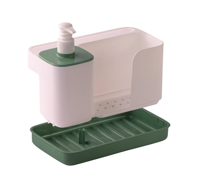 Snips Riordinello – Organizer Lavello 3-in-1 con Dispenser Sapone, Porta Spugne e Supporto Panni – 100% Made in Italy