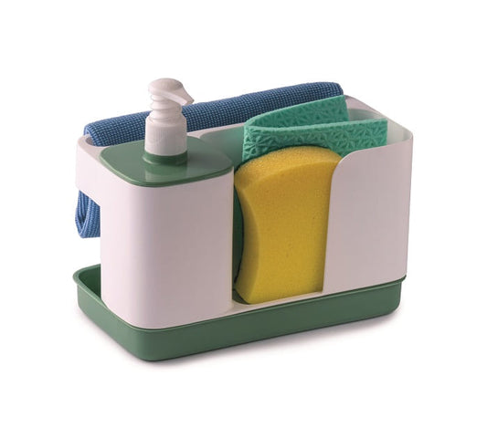 Snips Riordinello – Organizer Lavello 3-in-1 con Dispenser Sapone, Porta Spugne e Supporto Panni – 100% Made in Italy