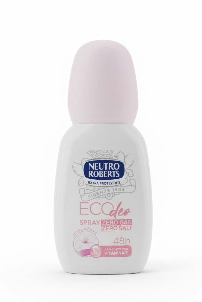 Roberts Deodorante Vapo Fresco Monoi & Fresia 75ml | Protezione 48H | Zero Sali di Alluminio e Gas | Con Olio di Glicerina