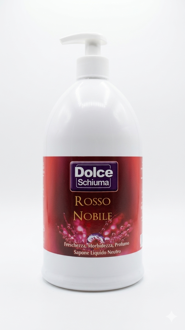 Dolce Schiuma Rosso Nobile Sapone Liquido Neutro Maxi Formato 1000 ml – Idratazione Profonda e Convenienza Professionale
