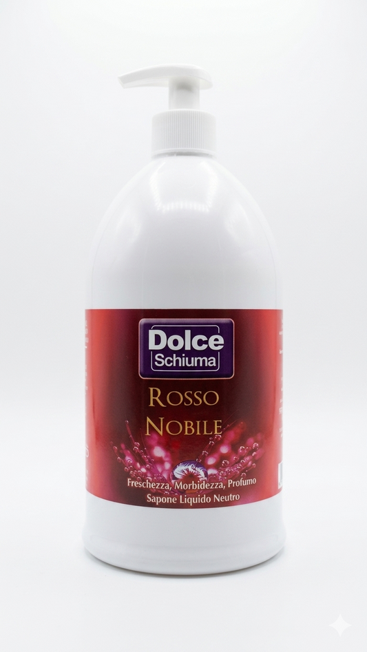 Dolce Schiuma Rosso Nobile Sapone Liquido Neutro Maxi Formato 1000 ml – Idratazione Profonda e Convenienza Professionale