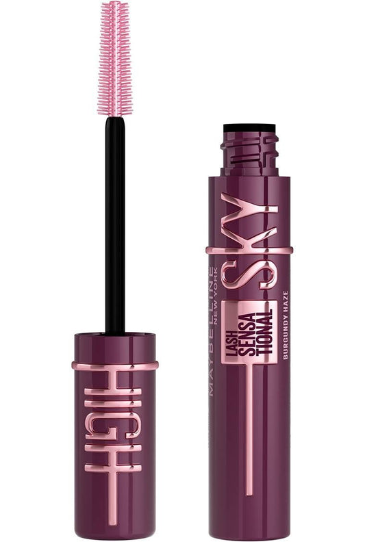 Maybelline New York Lash Sensational Sky High Mascara Variante Burgundy Haze – Mascara Allungante e Volumizzante Colore Bordeaux Scuro con Estratto di Bamboo