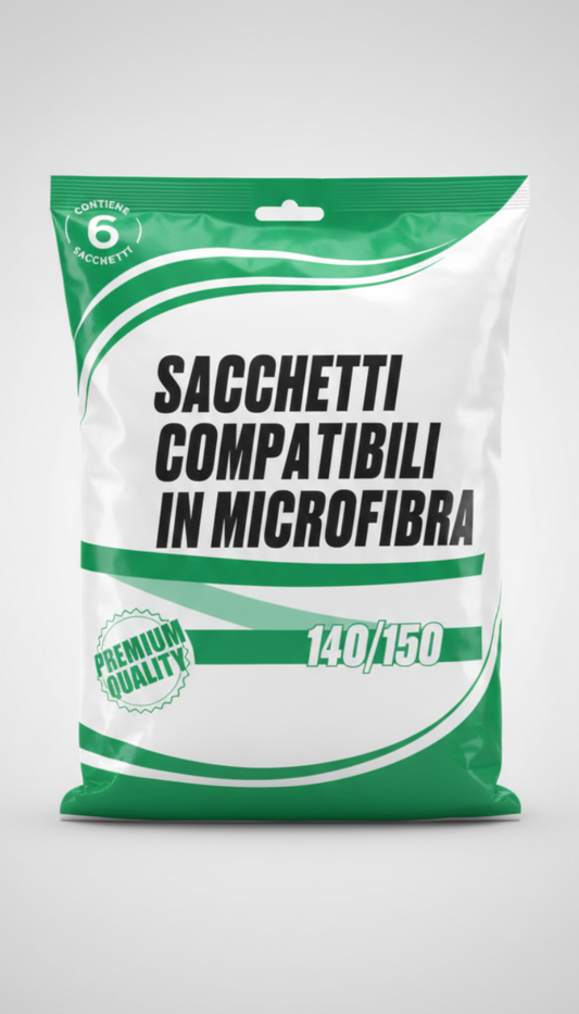 Sacchetti Compatibili Premium Quality per Folletto VK 140 - VK 150 | Microfibra ad Alta Efficienza Filtrante | Anti-Allergeni e Micro-Polvere | Microfiltrazione Costante | Ricambio per Aspirapolvere Vorwerk