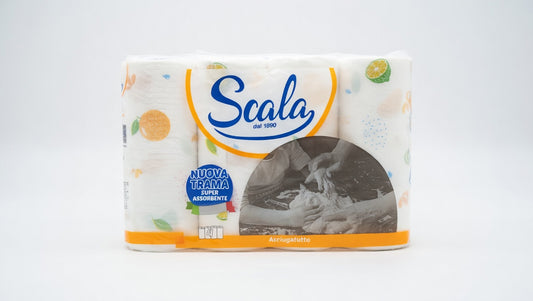Scala Carta Casa Trapuntata Asciugatutto | 4 Rotoli 2 Veli | Nuova Trama Super Assorbente | Formato Convenienza