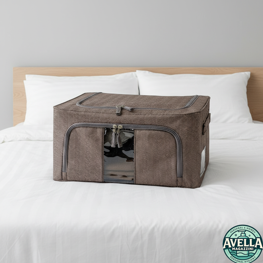 AD Trend Scatola Armadio Rigida 39x29x20 cm | Struttura in Ferro Salvaspazio | Contenitore Pieghevole e Traspirante