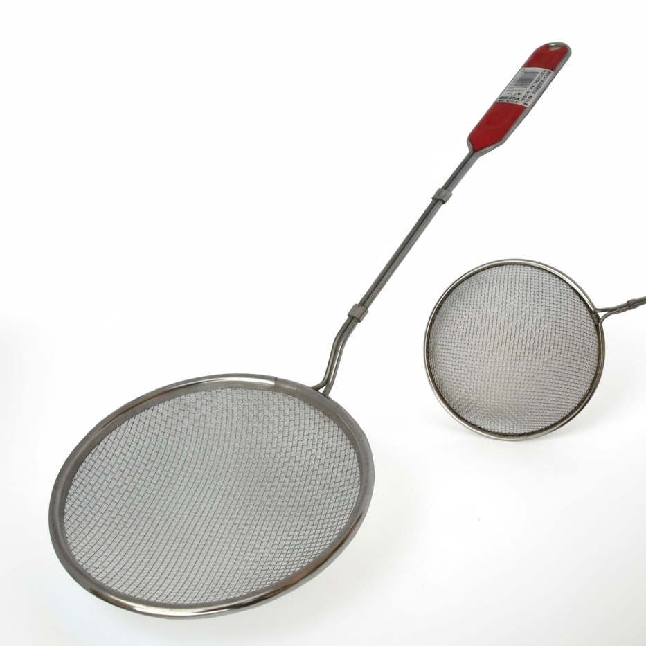 Schiumarola Gnali con Rete in Acciaio Inox Ø 14 cm - Lunga 45 cm - Manico Ergonomico