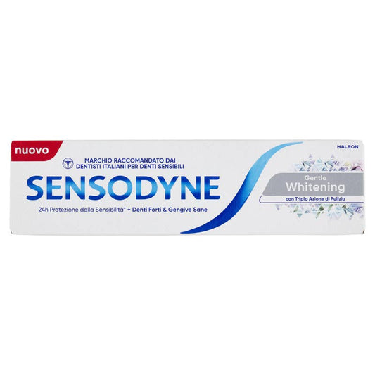 Sensodyne Gentle Whitening Dentifricio Sbiancante Delicato Tripla Azione 75ml – Protezione Continuata della Sensibilità e Smalto Minerale