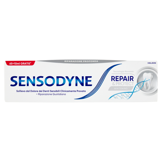 Sensodyne Repair & Protect Whitening 75ml | Dentifricio per Denti Sensibili con Tecnologia Novamin | Riparazione Profonda e Azione Sbiancante