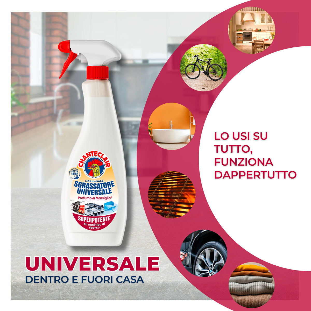 Chanteclair Sgrassatore Universale Marsiglia Bipack Ricarica 2x600ml – Formula Superpotente HACCP Superfici e Tessuti