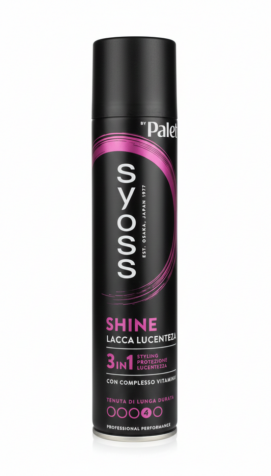 SYOSS by Palette Lacca Lucentezza Shine 300ml | Tenuta 48h 3 in 1 | Styling, Protezione e Brillantezza Effetto Seta