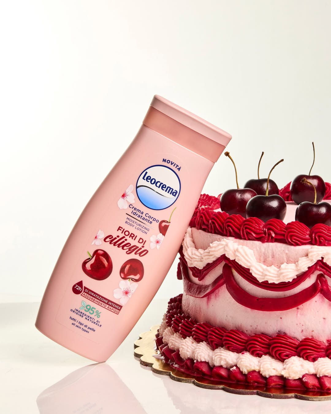 Leocrema Fiori di Ciliegio Crema Corpo Fluida 95% Naturale – Idratazione Intensa 72h – Benessere Setoso