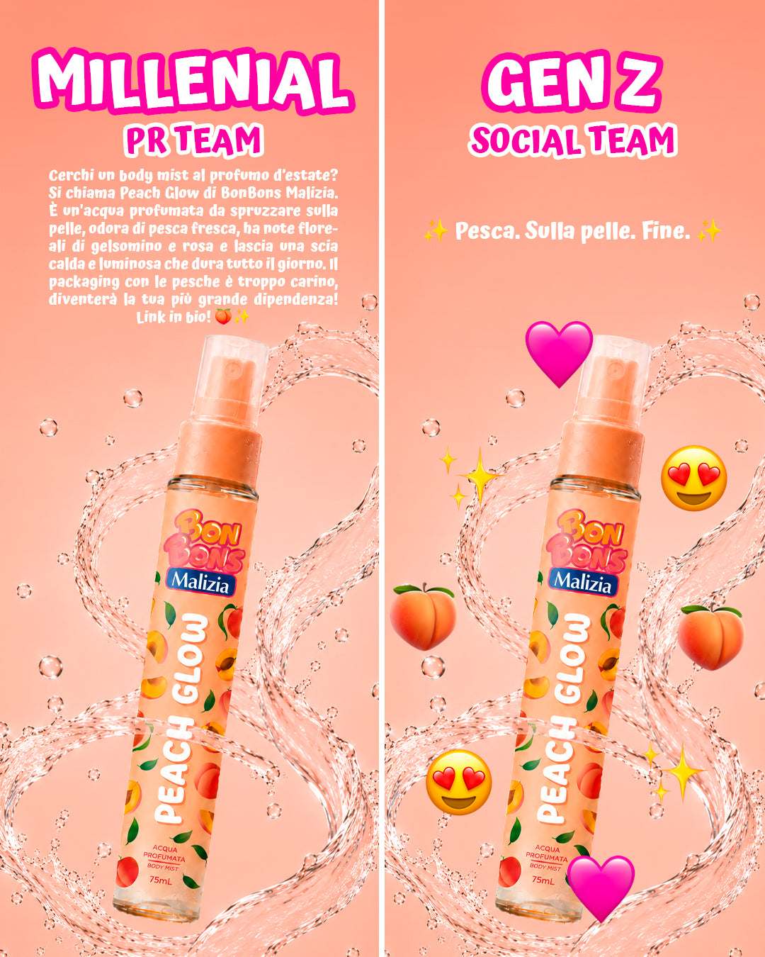 MALIZIA BON BONS Acqua Profumata Corpo Glitterata Lozione Spray – Glow Illuminante Shimmer per Pelle Luminosa