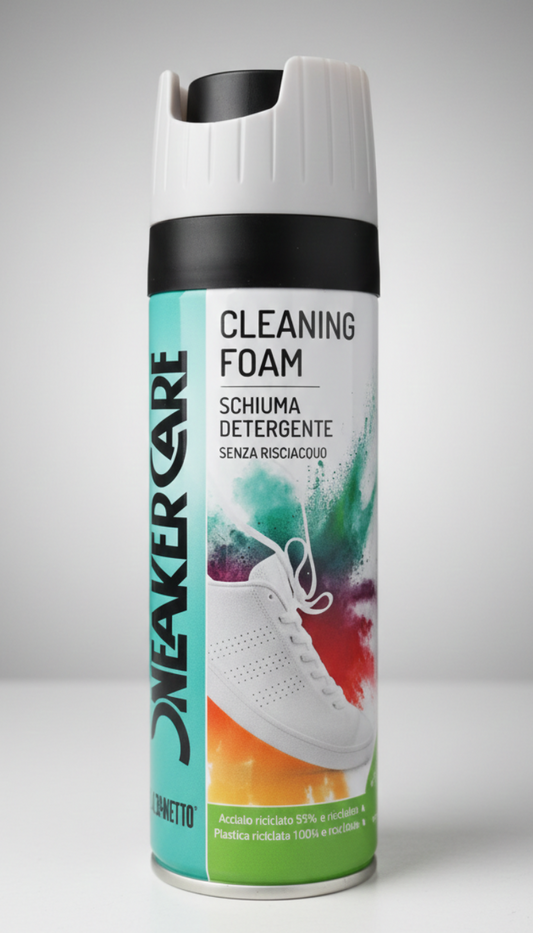SneakerCare Cleaning Foam 200 ml | Schiuma Detergente Senza Risciacquo per Sneakers | Pulizia Profonda Multimateriale: Pelle, Tela, Camoscio e Gomma