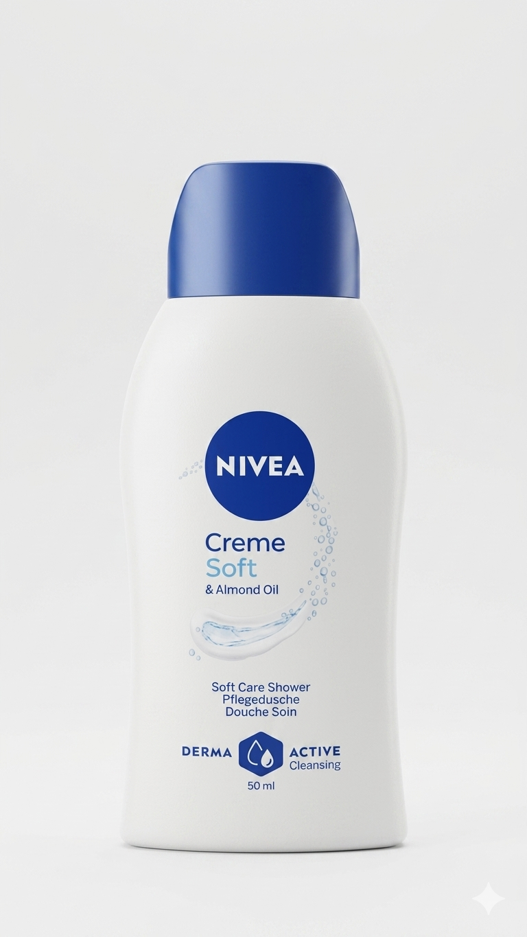 Nivea Creme Soft Docciaschiuma con Olio di Mandorla 50ml – Formato Viaggio e Palestra