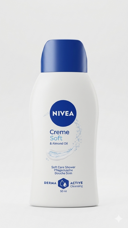 Nivea Creme Soft Docciaschiuma con Olio di Mandorla 50ml – Formato Viaggio e Palestra