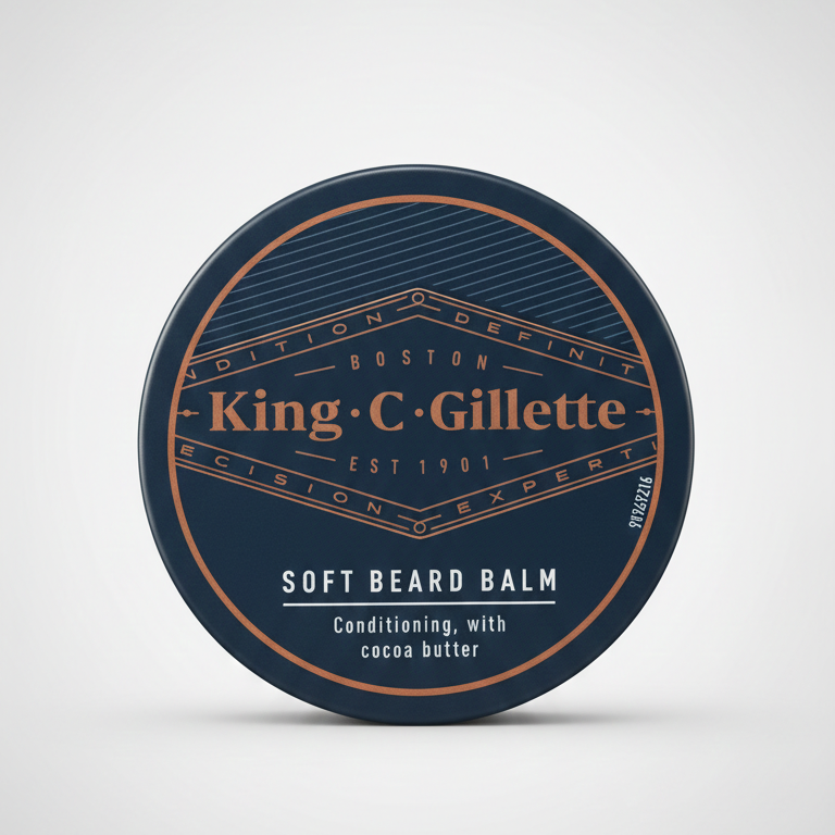 King C. Gillette Soft Beard Balm 100ml – Balsamo Barba 2-in-1 con Burro di Cacao e Argan (Senza Risciacquo o Maschera)