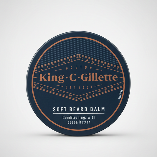 King C. Gillette Soft Beard Balm 100ml – Balsamo Barba 2-in-1 con Burro di Cacao e Argan (Senza Risciacquo o Maschera)