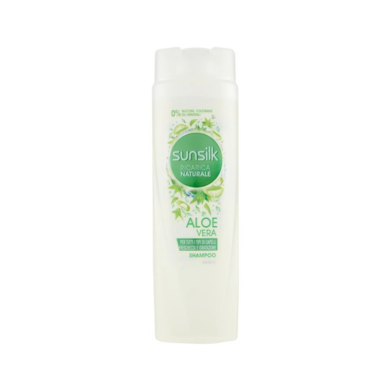 Sunsilk Shampoo Aloe Vera 250ml, 94% ingredienti naturali, idratante e leggero, senza siliconi e oli minerali.