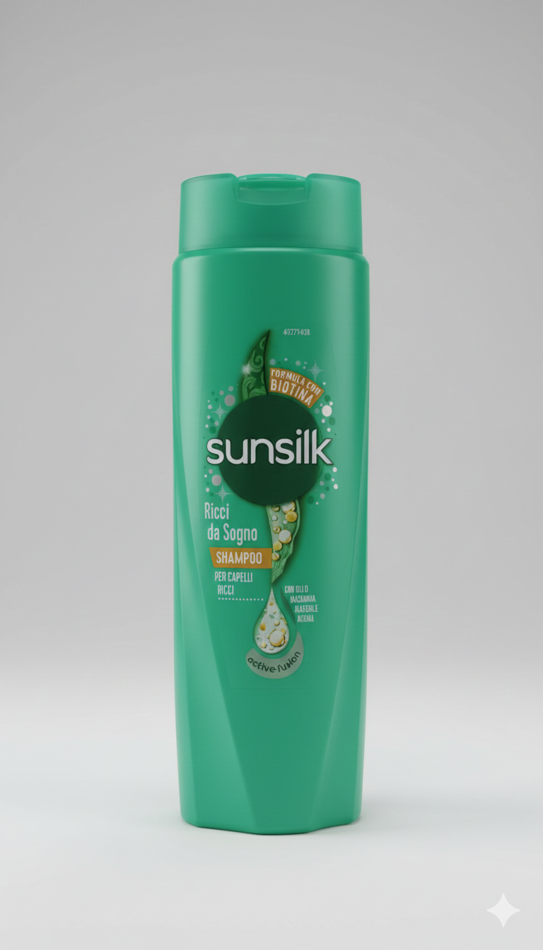Sunsilk Shampoo Ricci Da Sogno 250 ml con tecnologia Active-Fusion olio di macadamia elastina e biotina per ricci definiti elastici e anti-crespo 24h azione nutriente e disciplinante che migliora morbidezza e definizione già dal lavaggio