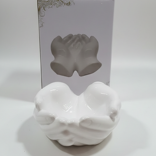 Giardini di Marzo Svuotatasche Decorativo in Ceramica - Forma Mani Unite - 21x15x7H cm