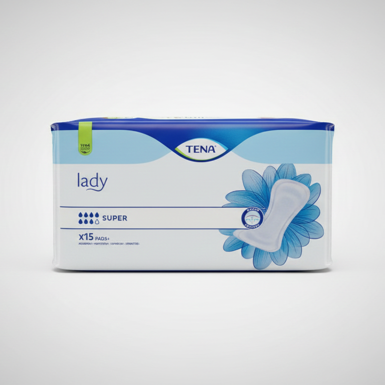 TENA Lady Super 15 Pezzi | Assorbenti Incontinenza Femminile Perdite Moderate | Tripla Protezione Dry Fast Core™ e Fresh Odour Control™
