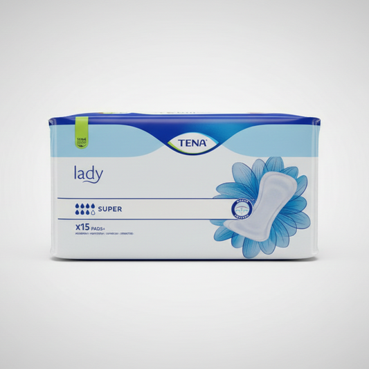 TENA Lady Super 15 Pezzi | Assorbenti Incontinenza Femminile Perdite Moderate | Tripla Protezione Dry Fast Core™ e Fresh Odour Control™