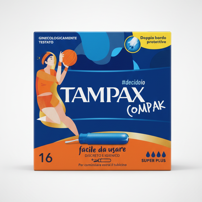 Tampax Compak Super Plus 16 Tamponi Interni | Per Flussi Molto Abbondanti | Applicatore Retrattile Discreto con Punta Arrotondata | Tecnologia LeakGuard Braid Anti-Fuoriuscite