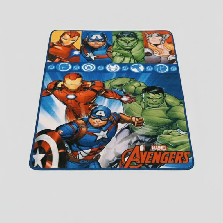 Tappeto Marvel Avengers 80x120 cm – Per Cameretta Bambini – Superficie Morbida – Supporto Antiscivolo – Stampa Digitale HD