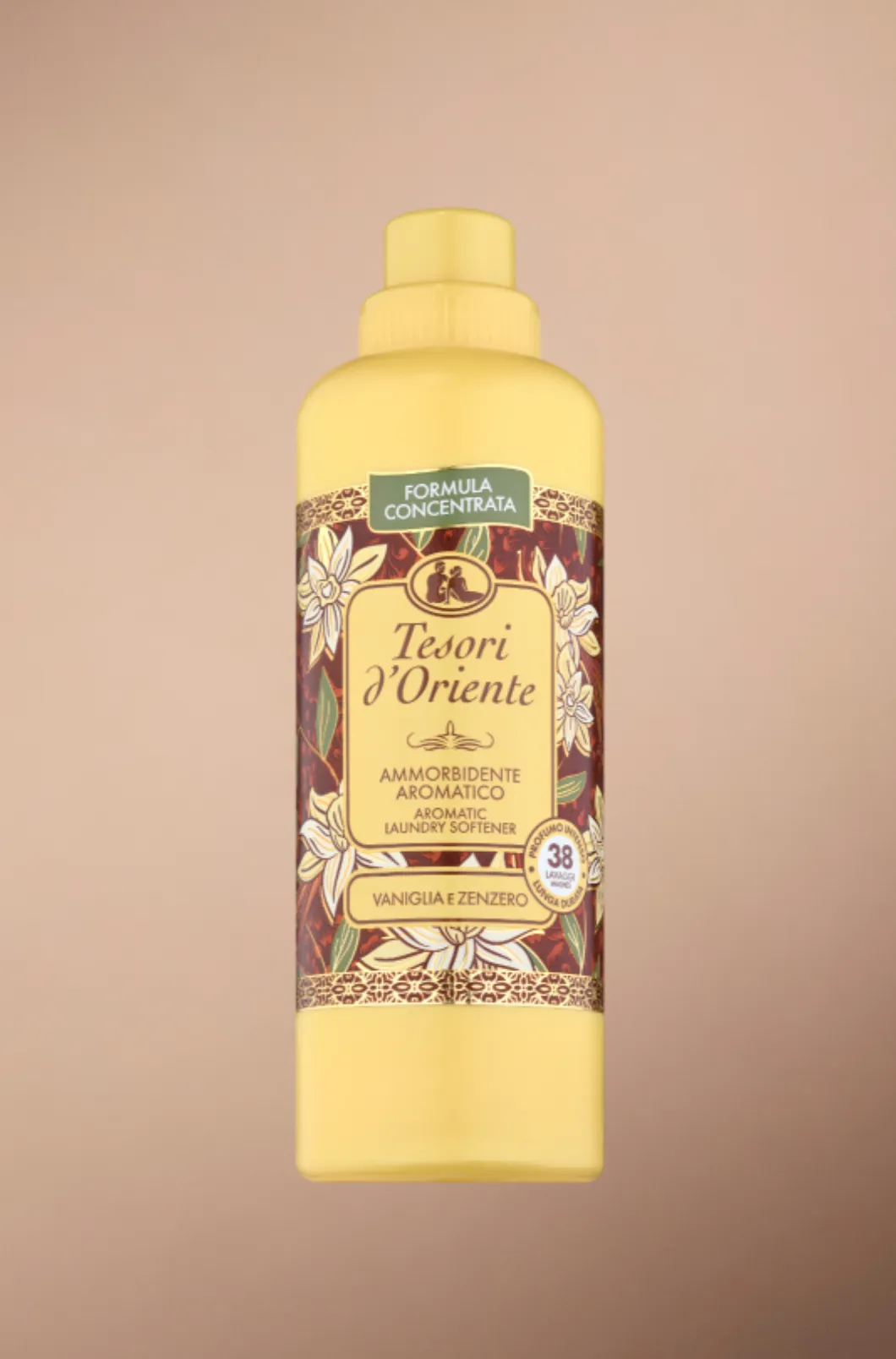Tesori d'Oriente Ammorbidente Aromatico Concentrato 760ml | 38 Lavaggi | Effetto Seta e Profumo di Lunga Durata | 7 Fragranze Esotiche | Senza Coloranti