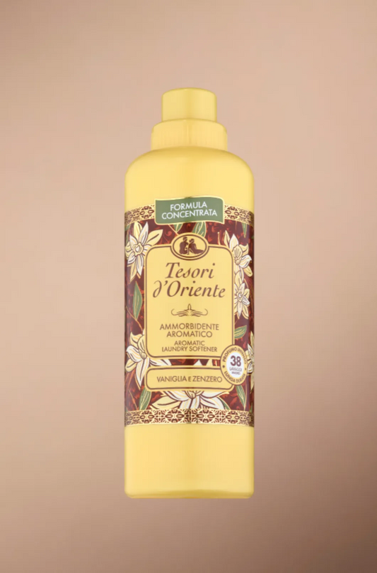 Tesori d'Oriente Ammorbidente Aromatico Concentrato 760ml | 38 Lavaggi | Effetto Seta e Profumo di Lunga Durata | 7 Fragranze Esotiche | Senza Coloranti