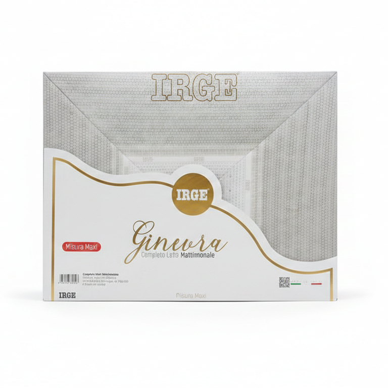 Irge Ginevra Completo Letto Matrimoniale Maxi in 100% Cotone – Set 4 Pezzi con Lenzuolo Sotto con Angoli e Federe Coordinate